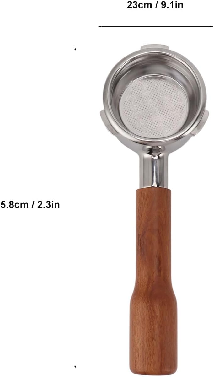 Ejoyous 58mm Bottomless Portafilter, Stainless Steel Portafilter 3 Ears Coffee Portafilter for Coffee Machine (Style 1) - Image 2