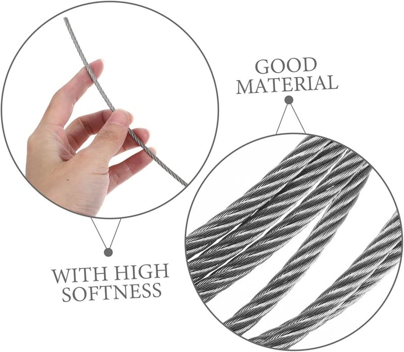 Stainless Steel Clothesline Wire Rope Indoor Outdoor Weatherproof Laundry Camping Backyard - Image 4