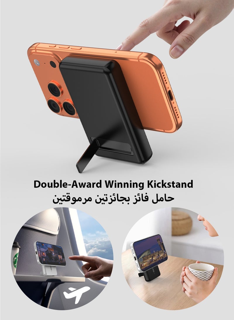 DUDAO 10000 mAh Magnetic Wireless Power Bank, Portable Charger, with Wireless 15W, PD 20W and QC3.0 22.5W Fast Charging, with Foldable Stand - Image 5