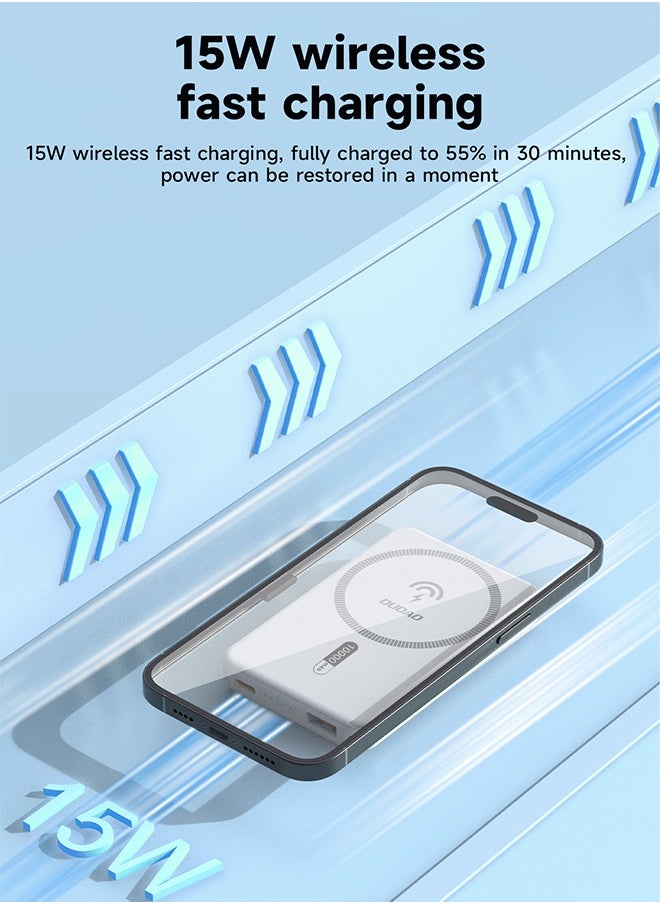 DUDAO 10000 mAh Magnetic Wireless Power Bank, Portable Charger, with Wireless 15W, PD 20W and QC3.0 22.5W Fast Charging, with Foldable Stand  - Image 5