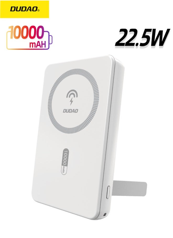 DUDAO 10000 mAh Magnetic Wireless Power Bank, Portable Charger, with Wireless 15W, PD 20W and QC3.0 22.5W Fast Charging, with Foldable Stand  - Image 1