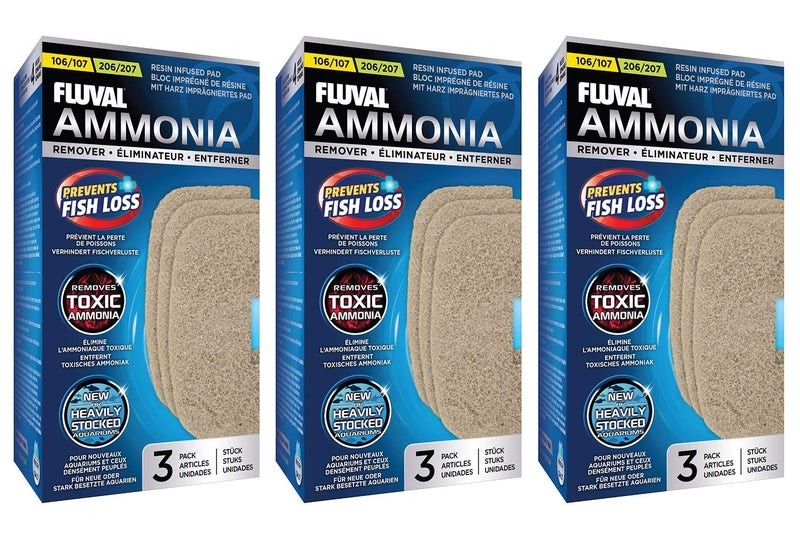 Fluval 9 Pack of Ammonia Remover for 106/206 and 107/207 Aquarium Filters - Image 1