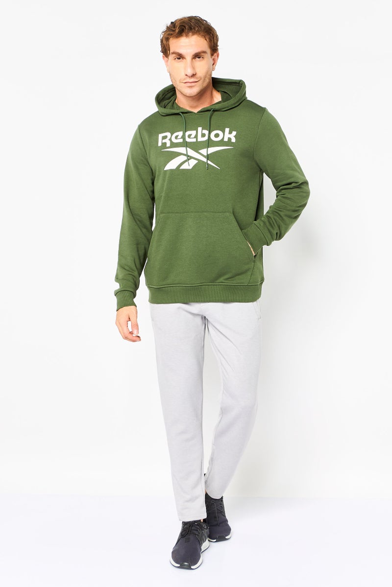 Reebok Men Sportswear Fit Long Sleeve Outdoor Hoodie, Dark Olive - Image 3
