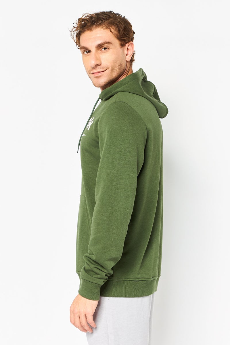 Reebok Men Sportswear Fit Long Sleeve Outdoor Hoodie, Dark Olive - Image 2