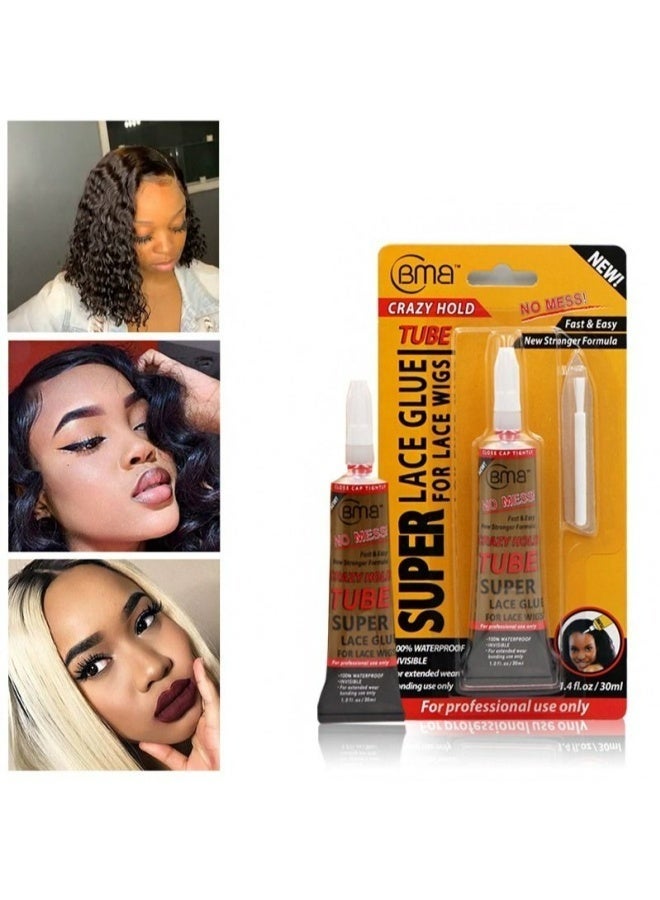 BMB 2Pcs 30ml Tube Super Lace Wig Glue 100% Waterproof Invisible Super Fix Adhesive For Lace Wigs Long Lasting Hold Salon Home Use - Image 3