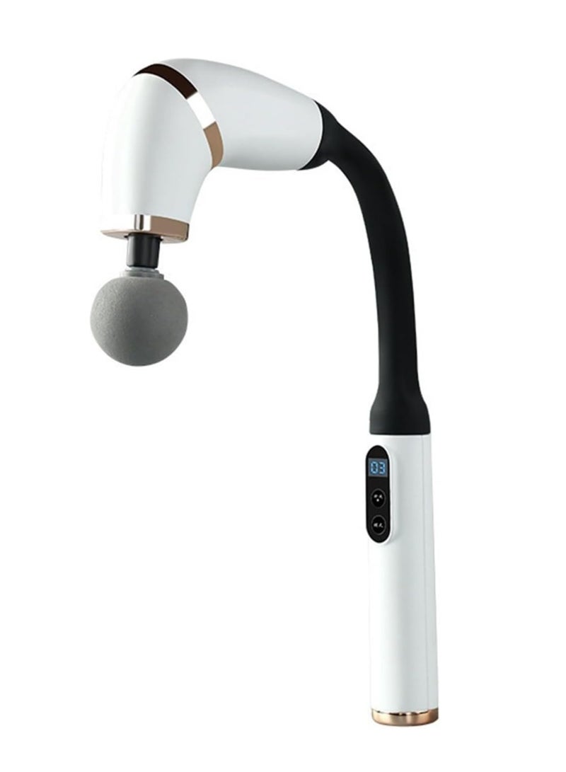 مسدس تدليك بمقبض ممتد، جهاز تدليك للظهر على شكل حرف U لتخفيف الألم، جهاز تدليك الأنسجة العميقة للجسم للرقبة والكتفين والساقين (أبيض) - Image 1