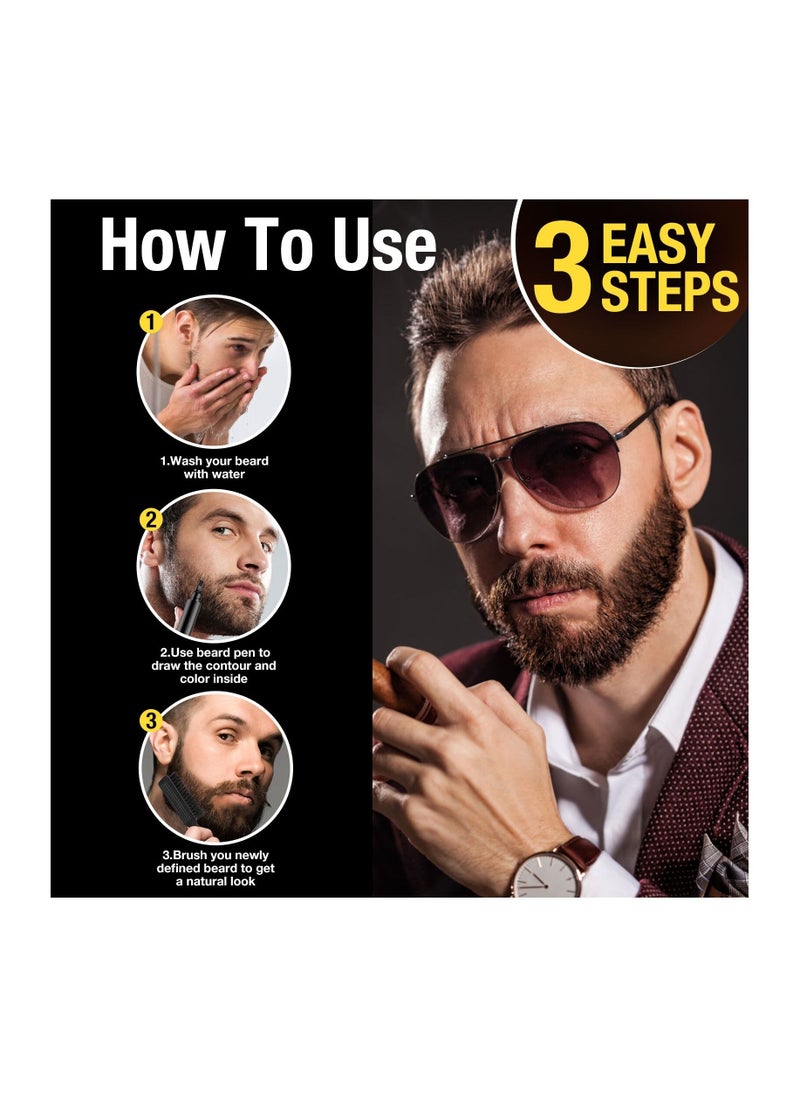 Generic - Beard Pencil Filler for Men - Beard and Mustache Definer with Dual Tip, Waterproof, Smudge-Proof, Natural Hairline, Long-Lasting Beard Enhancement Kit for Fuller - Image 1