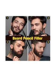 Beard Pencil Filler for Men - Beard and Mustache Definer with Dual Tip, Waterproof, Smudge-Proof, Natural Hairline, Long-Lasting Beard Enhancement Kit for Fuller