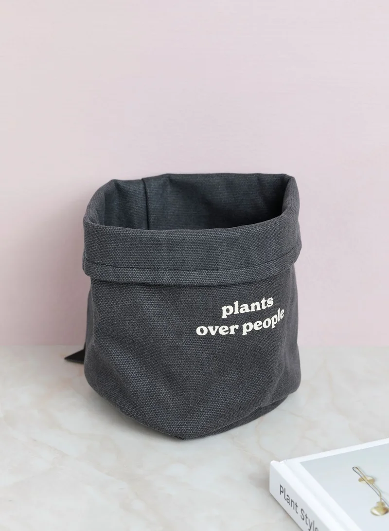 Typo Plants Over People Cool Canvas Planter