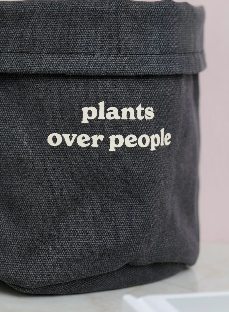 Typo Plants Over People Cool Canvas Planter