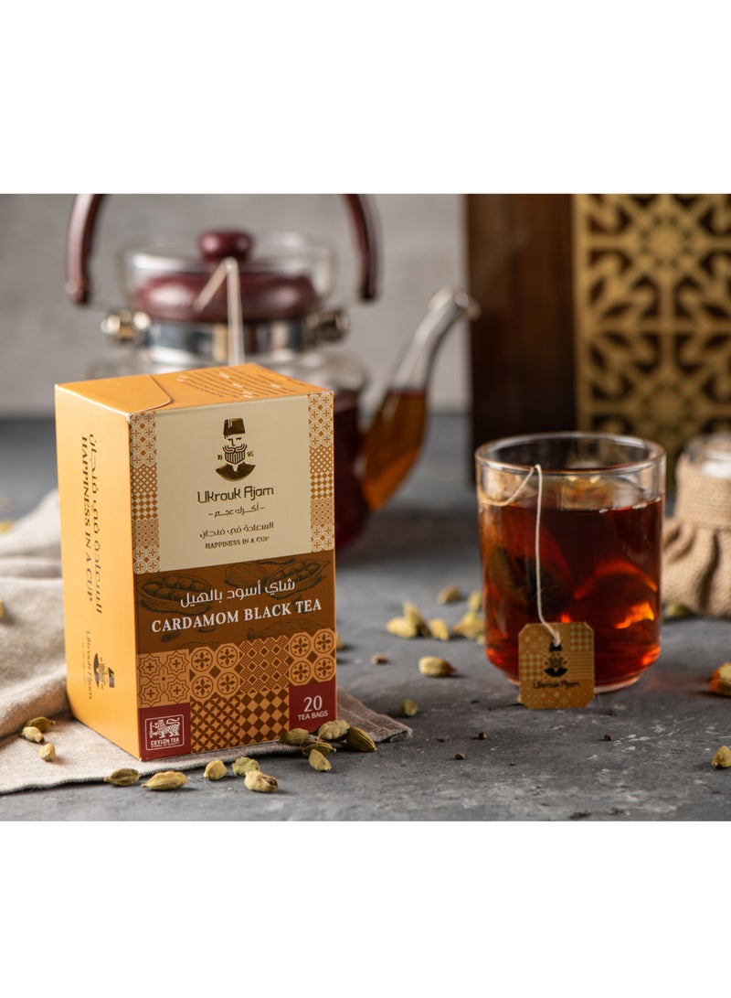 Ukrouk Ajam Ukrouk Ajam Pure Ceylon Cardamom Black Tea (20 Envelope Tea Bags)  - Image 1