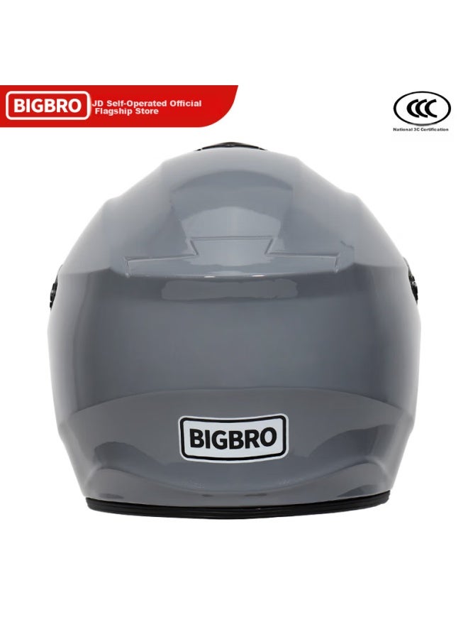 Bigbro 720 Cement Gray 3c Double-lens Motorcycle Helmet Winter Uni Electric Scooter All-season Half Helmet - Image 4