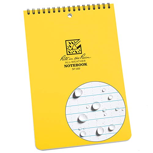 Rite in the Rain Weatherproof 6" x 9" Top Spiral Notebook, Yellow Cover, Universal Pattern (No. 169) - Image 1