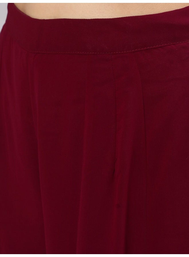 AKS Floral Embroidered Sequinned Kurta With Palazzos - Image 3