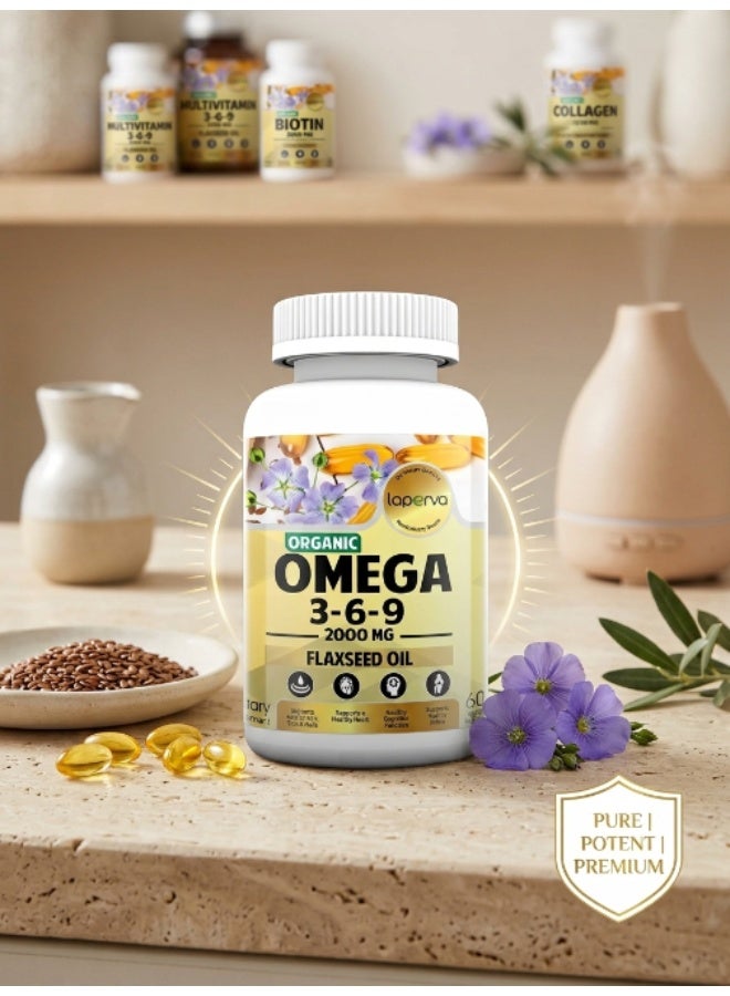 Laperva Organic Omega-3-6-9, 60 Veggie Softgels, 2000 mg - Image 2