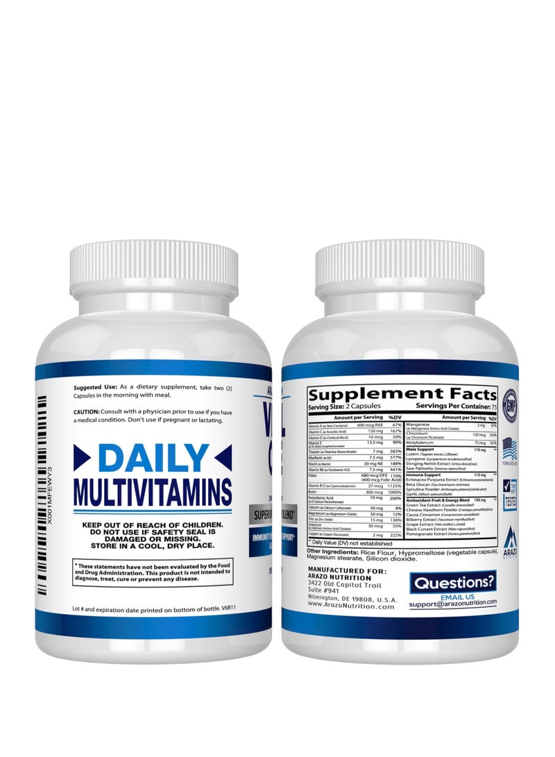 Arazo Nutrition Vital One Men's Multivitamin 150 Capsules - Image 2