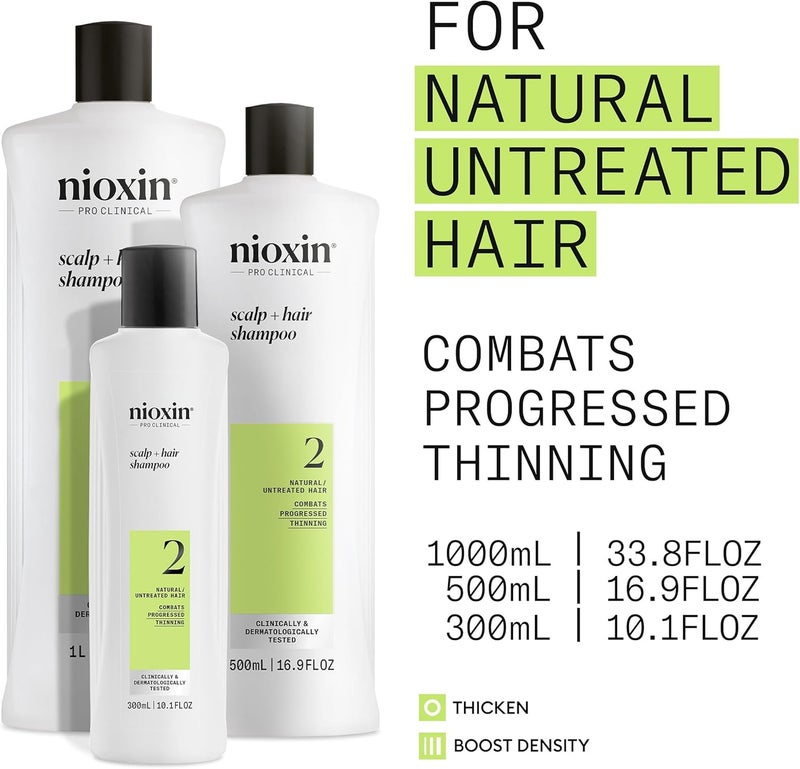 Nioxin شامبو نيوكسين ديرما لتنقية النظام 2 للشعر الطبيعي مع ترقق متقدم - 500 مل - Image 3
