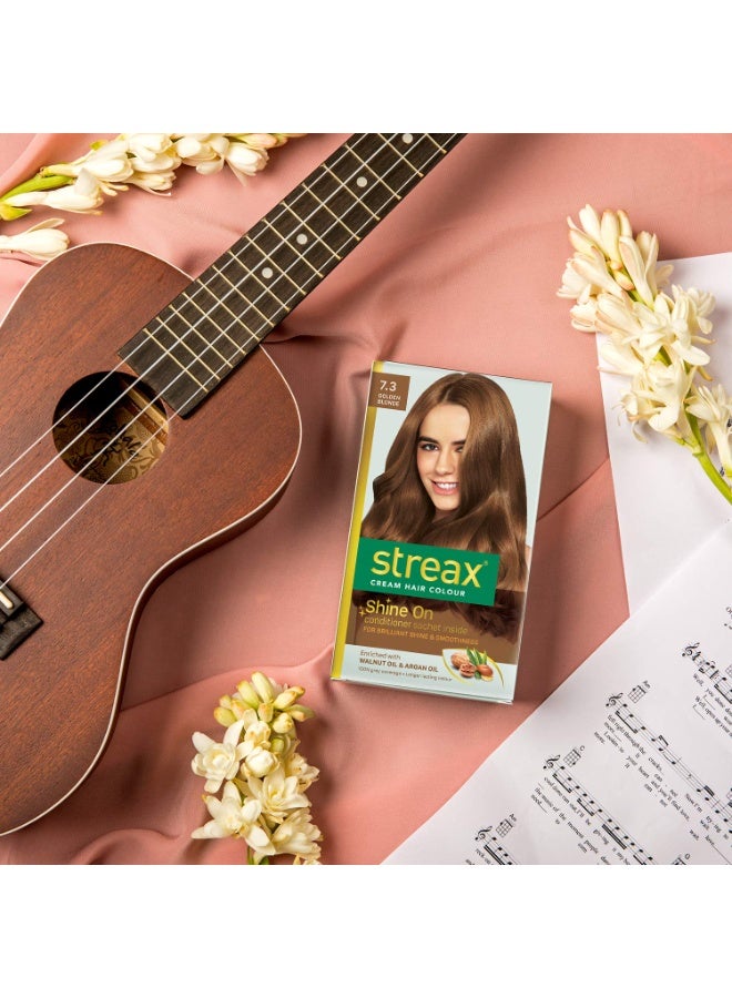 Streax Cream Hair Color for Women, 120ml - 7.3 Golden Blonde (Pack of 3) - Image 3