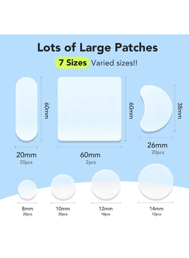 LitBear Large Pimple Patches (7 Sizes 112 Counts), Big Acne Patches, XL Hydrocolloid Bandages for Full Face, Forehead, Chin, Nose, Body, Back, Neck & Chest, Oval, Moon, Square hydrocolloid Patch  - Image 2