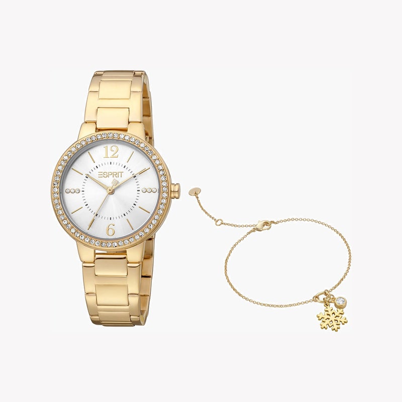 ESPRIT Women's Gold Stainless Steel Watch, Silver Dial|ES1L228M2045 - Image 1