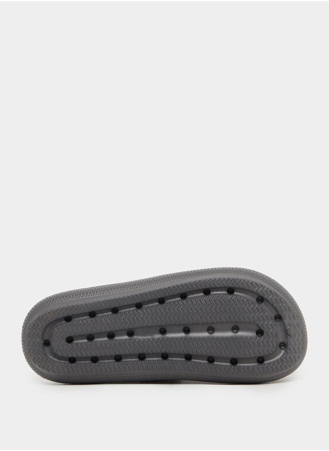 Styli - Textured Buckle Embellished Slip On Sandals - Image 1