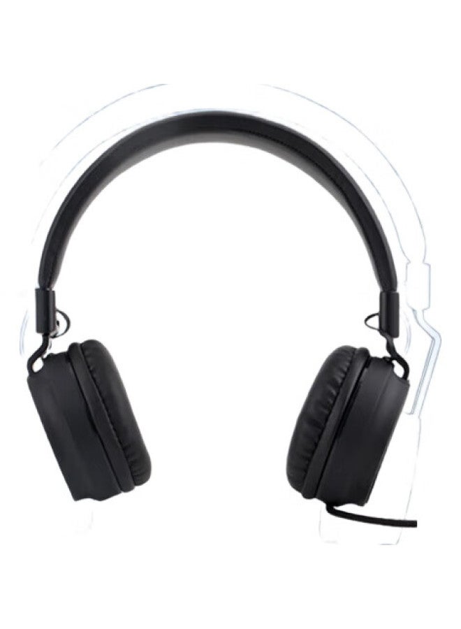 Newmine Newman T12 Headphone With In-Line Control For Mobile Phones And Computers, Wired Earphones With 2-Meter Extension Cord, Stereo Heavy Bass, Compatible With Apple, Android, Computers, Etc. Small Ear Cups, Black - Image 1