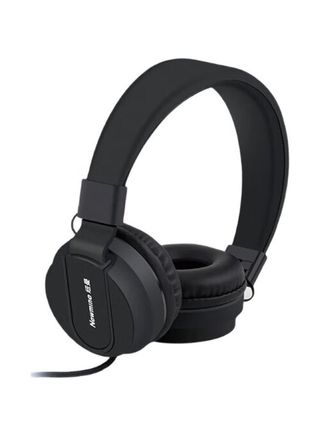 Newmine Newman T12 Headphone With In-Line Control For Mobile Phones And Computers, Wired Earphones With 2-Meter Extension Cord, Stereo Heavy Bass, Compatible With Apple, Android, Computers, Etc. Small Ear Cups, Black - Image 3