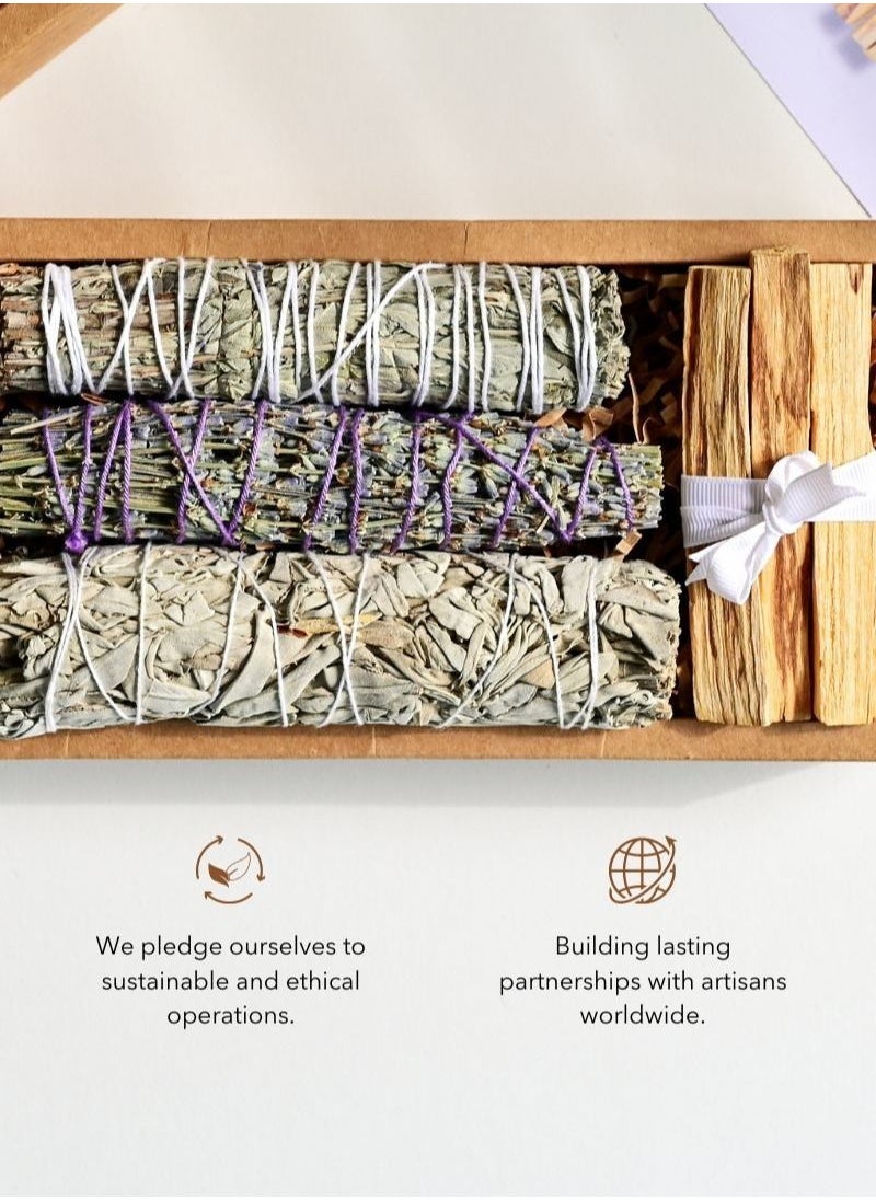 Smudging Ritual Kit: White Sage, Blue Sage, Lavender, Palo Santo - Cleansing and Spiritual Wellness - pzsku/ZD0C3F1B2E34BFF5C317DZ/45/_/1688720454/b8d9a1e2-8bd9-4ed4-a9f6-dee509fd4be8