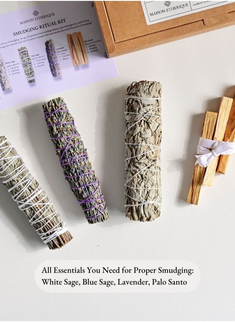 Smudging Ritual Kit: White Sage, Blue Sage, Lavender, Palo Santo - Cleansing and Spiritual Wellness - pzsku/ZD0C3F1B2E34BFF5C317DZ/45/_/1688720513/d106db2a-b524-4414-90f8-36d35d039682