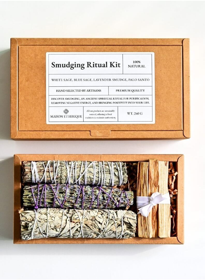 Smudging Ritual Kit: White Sage, Blue Sage, Lavender, Palo Santo - Cleansing and Spiritual Wellness - pzsku/ZD0C3F1B2E34BFF5C317DZ/45/_/1688720574/74012436-bf85-40e9-af28-4a891a58e45c