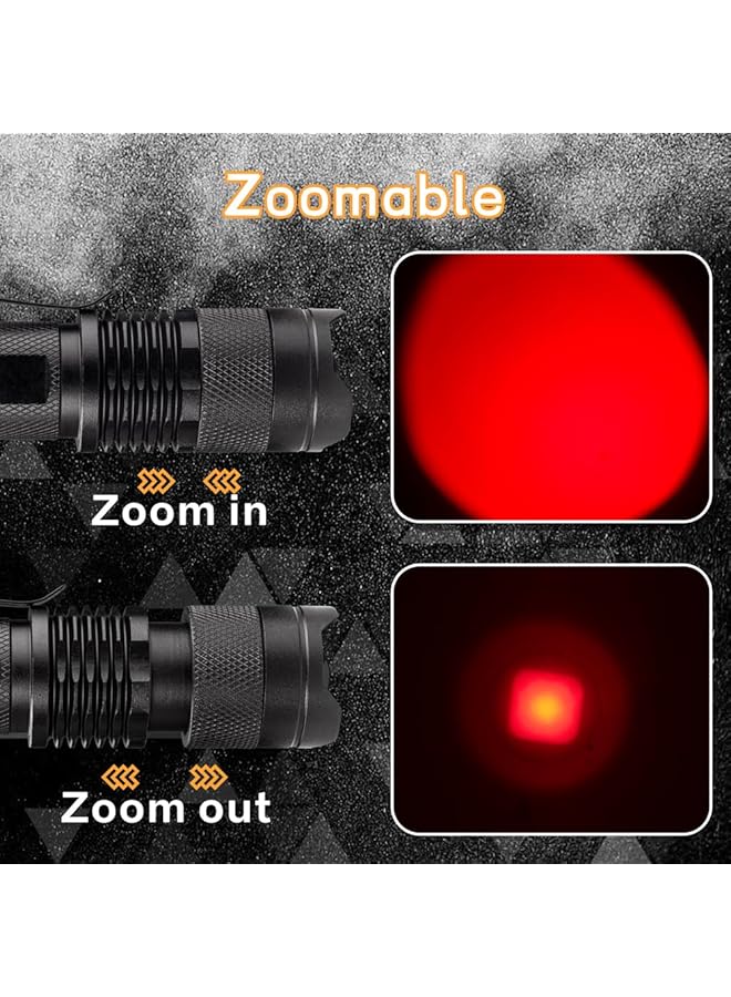 High Power Red LED Flashlight Powerful Single Mode Red Light Torch for Astronomy Aviation Night Observation Black - Image 5