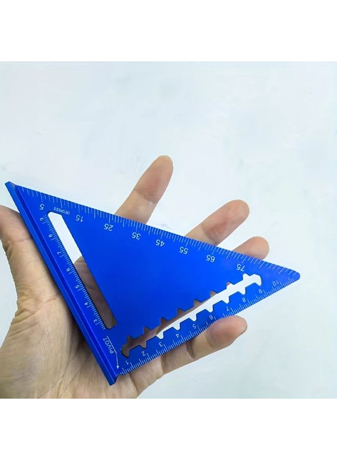 Blue 4 5 Inch High Precision Aluminum Alloy Triangular Ruler 0 1mm Durable Metal Engineering Carpentry DIY Tool - Image 4