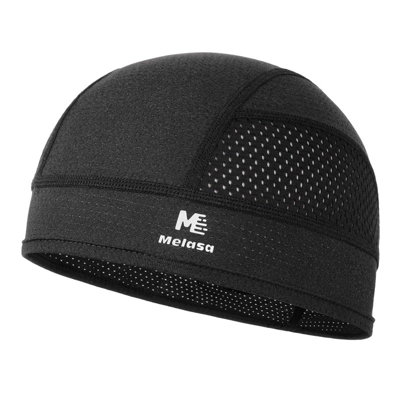 MELASA Cooling Skull Caps Helmet Liner, Lightweight Mesh Under Helmet Cycling Motorcycle Hard Hat Sweat Liner for Men Women (Black) - Image 1