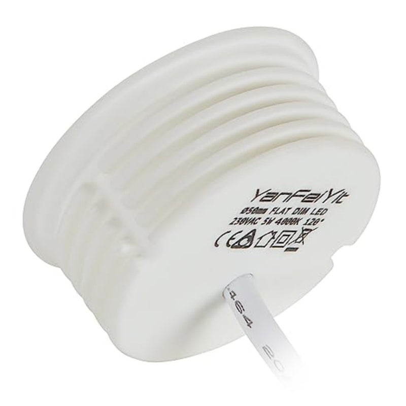 10 × وحدة بقعة LED 230 فولت 5 وات قطر 50 مم سيراميك عاكس للضوء للأضواء الكاشفة 22 مم استبدال مسطح لمبات GU10 MR16 أبيض محايد 4000 ك - Image 5