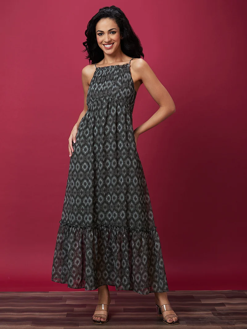 globus Women Ethnic Motifs Printed Fit & Flare Maxi Dress