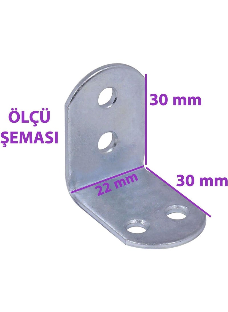 Glaswen 4 Pieces Furniture Cabinet Wall Fixer Corner Connection L Iron Miter Earthquake Safety 30 x 30 x 22 mm  - Image 3