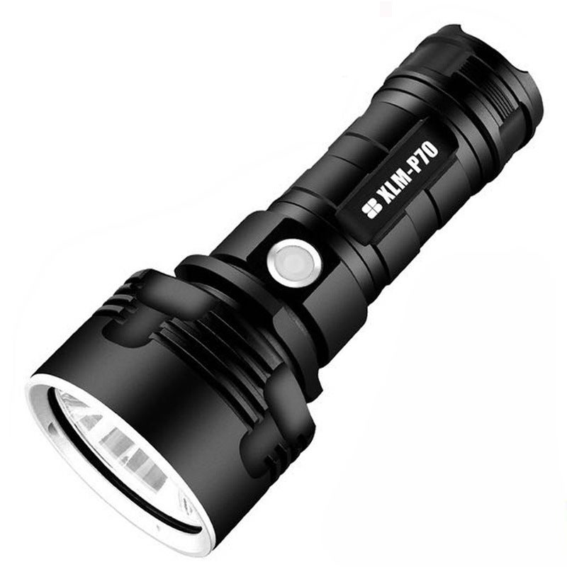 Set fire cross-border special for P70 glare flashlight USB rechargeable waterproof fixed focus super bright long-range aluminum alloy flashlight P70 wick flashlight+26650 lithium battery X2+USB cable - Image 4