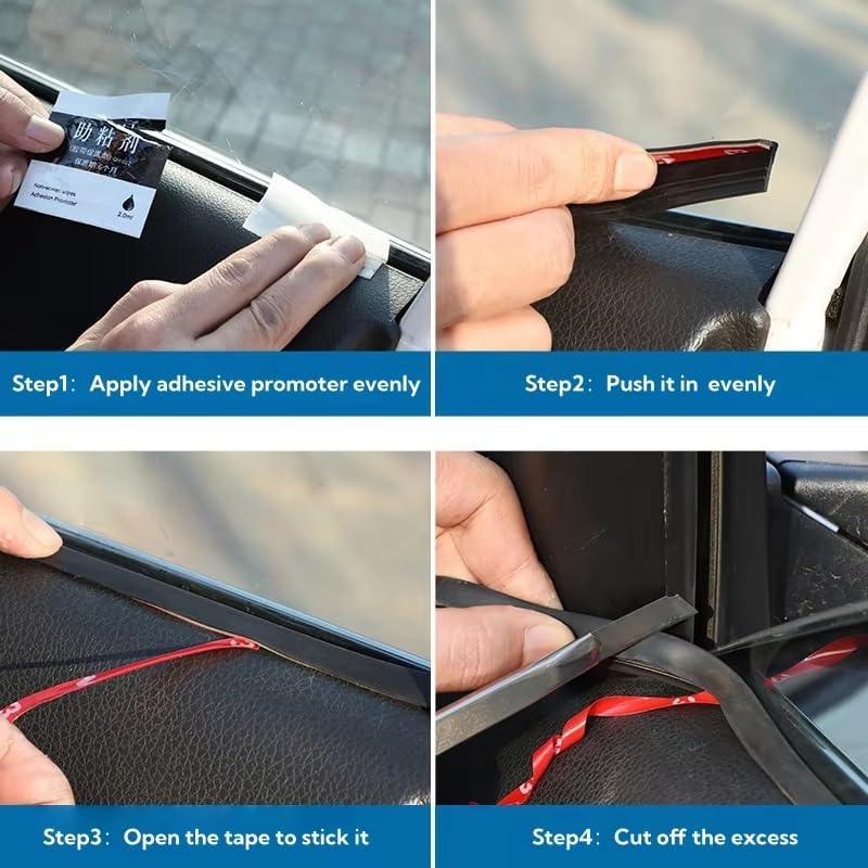 Car Window Rubber Seal Strip Compatible with Kia K5, Door Seal Strip Noise Reduction Door Seal Waterproof Car Weather Stripping Seal Kit,1m - Image 4