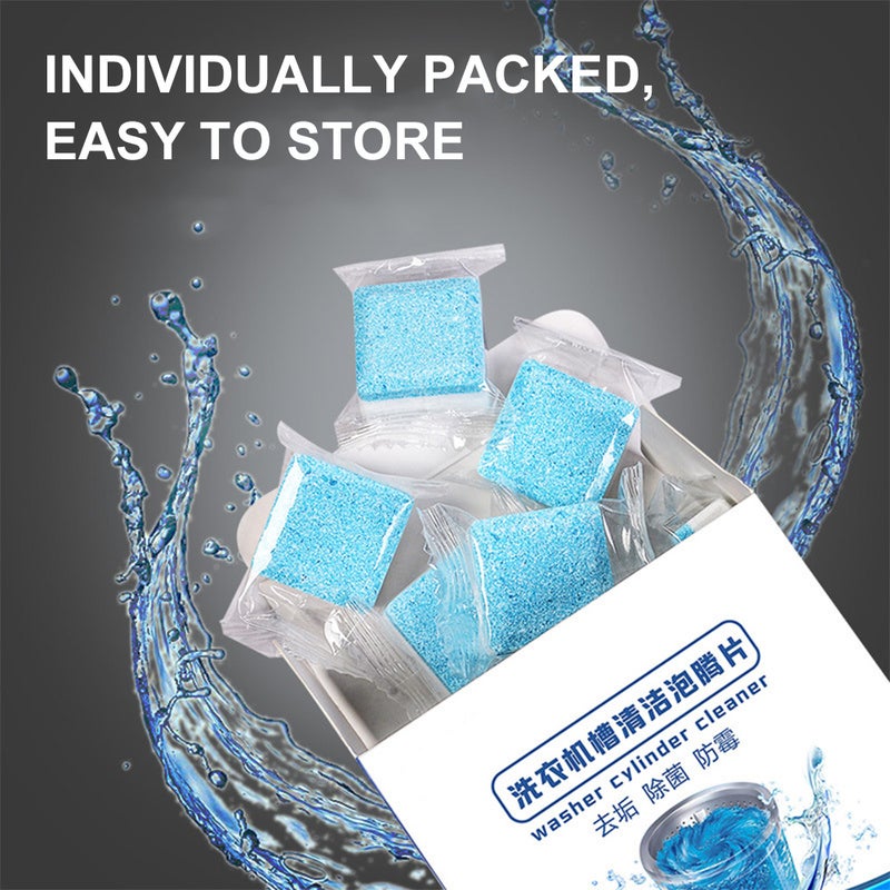 Washing Machine Cleaner Tablets Washer Cylinder Cleaner Effervescent Tablets Washer Drum Tub Cleaner 12pcs - Image 5