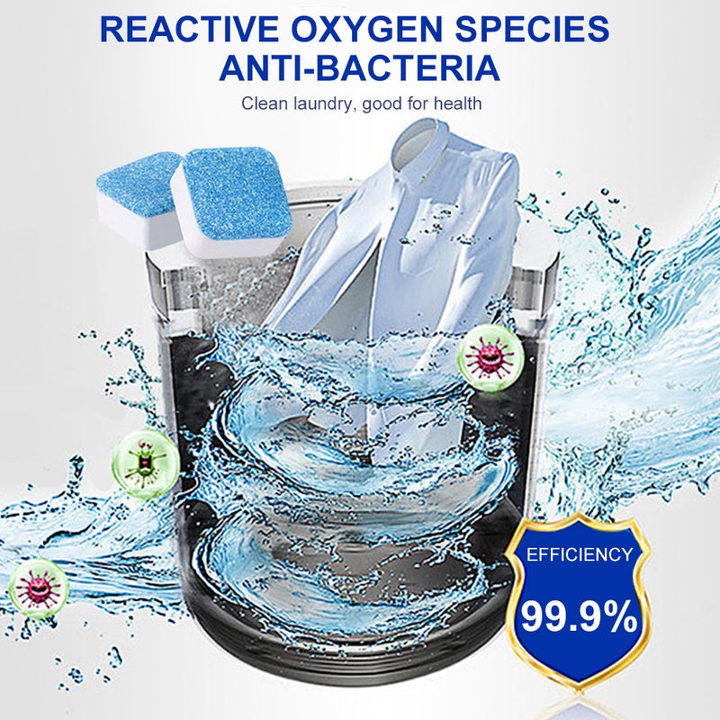 Washing Machine Cleaner Tablets Washer Cylinder Cleaner Effervescent Tablets Washer Drum Tub Cleaner 12pcs - Image 4