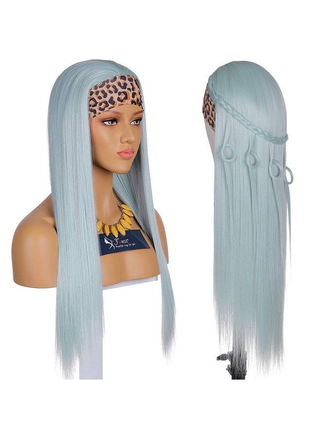 FUHSI Headband Wig For Women Spearmint Color Non Lace Front Wig Long Straight Glueless Futura Fiber Synthetic Wig Color22Inch Opal Color  - Image 1