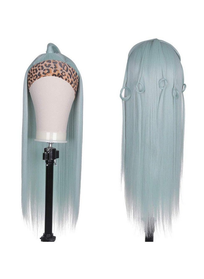 FUHSI Headband Wig For Women Spearmint Color Non Lace Front Wig Long Straight Glueless Futura Fiber Synthetic Wig Color22Inch Opal Color  - Image 4