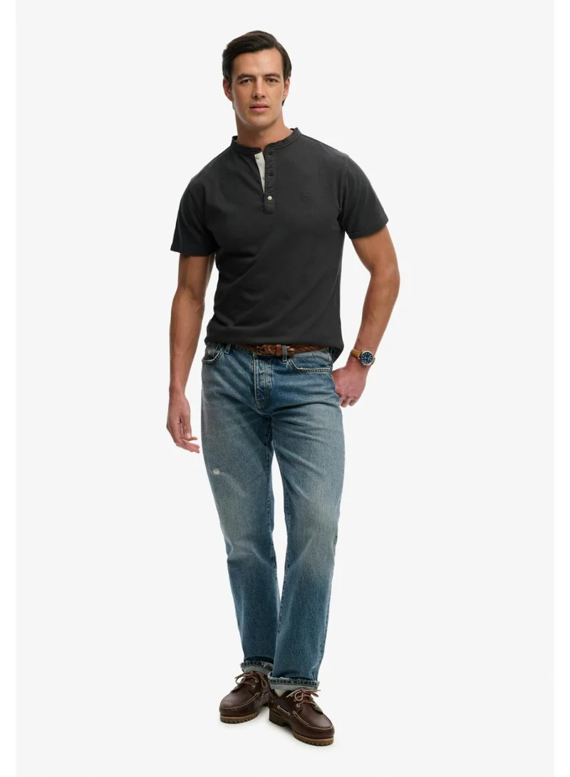 Superdry  Classic Cotton Linen Short Sleeve Grandad T-shirt for Men | Best Price UAE