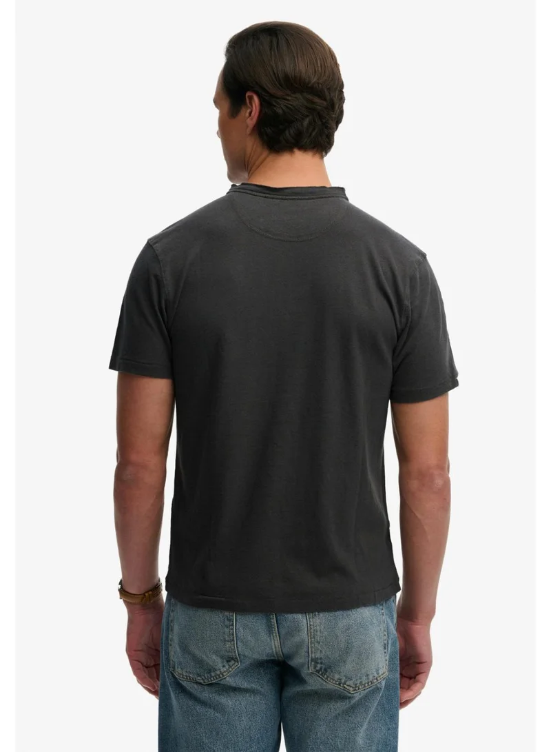 Superdry  Classic Cotton Linen Short Sleeve Grandad T-shirt for Men | Best Price UAE