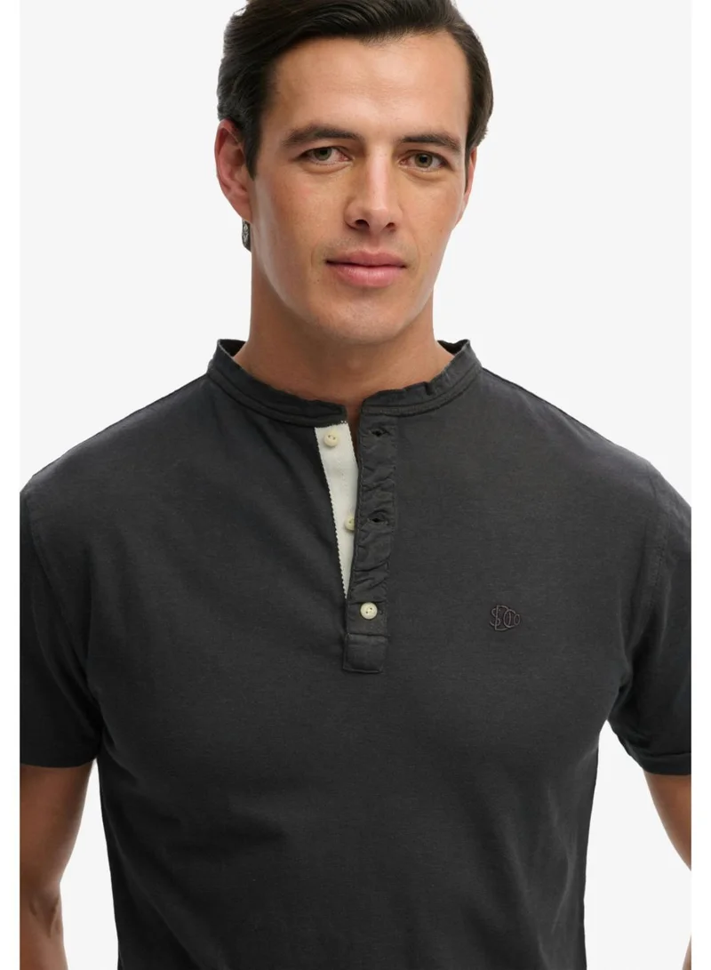 Superdry  Classic Cotton Linen Short Sleeve Grandad T-shirt for Men | Best Price UAE