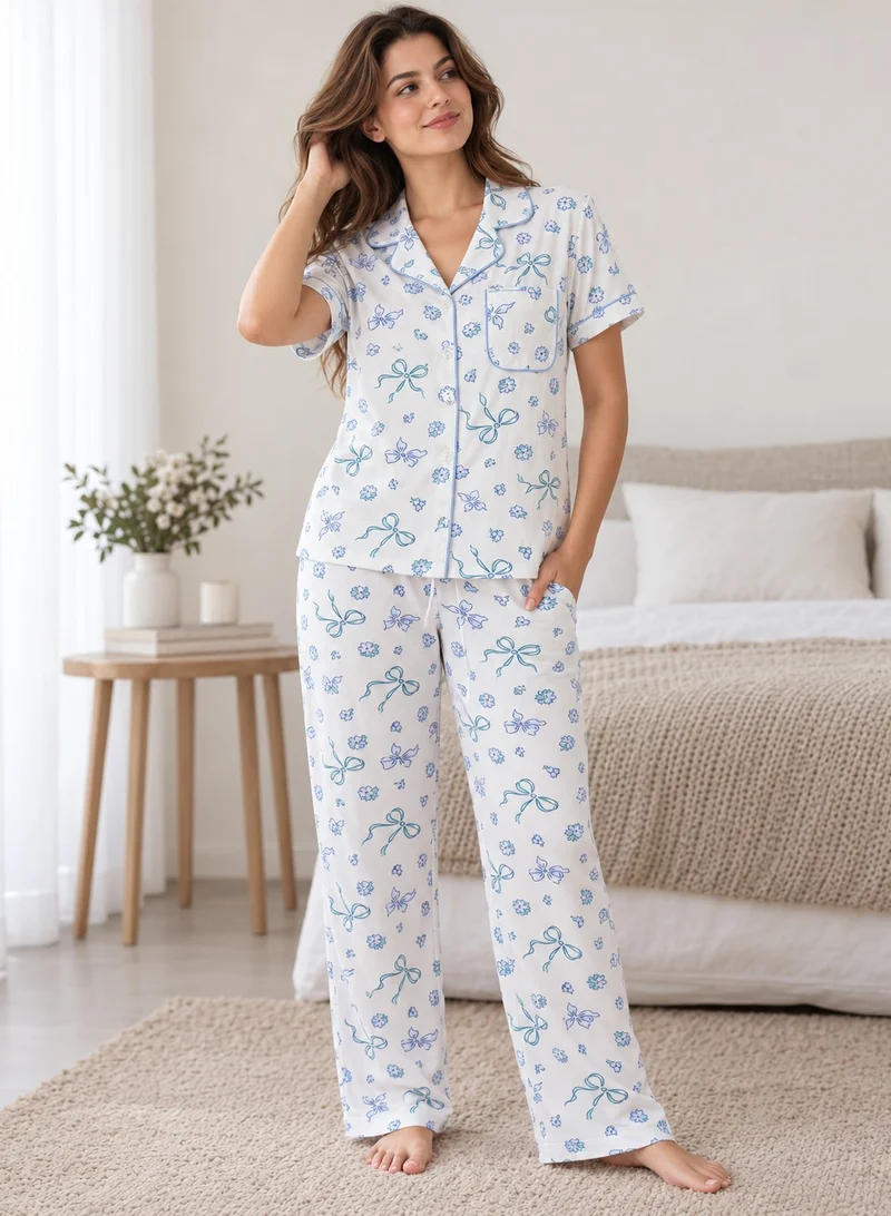 Victor And Jane Women's Printed Pyjama Set