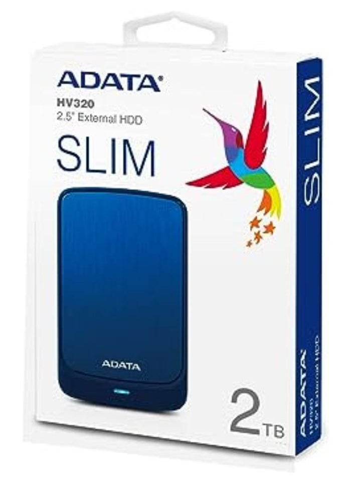 HV320 2TB External HDD Slim Hard Drive | Compatible with PS5 XBOX for Superfast Gaming Fast Data Transfer | Blue