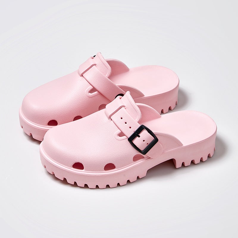 Two-Way Thick-Soled Lab Slipper Clogs for Women 902 Pink 