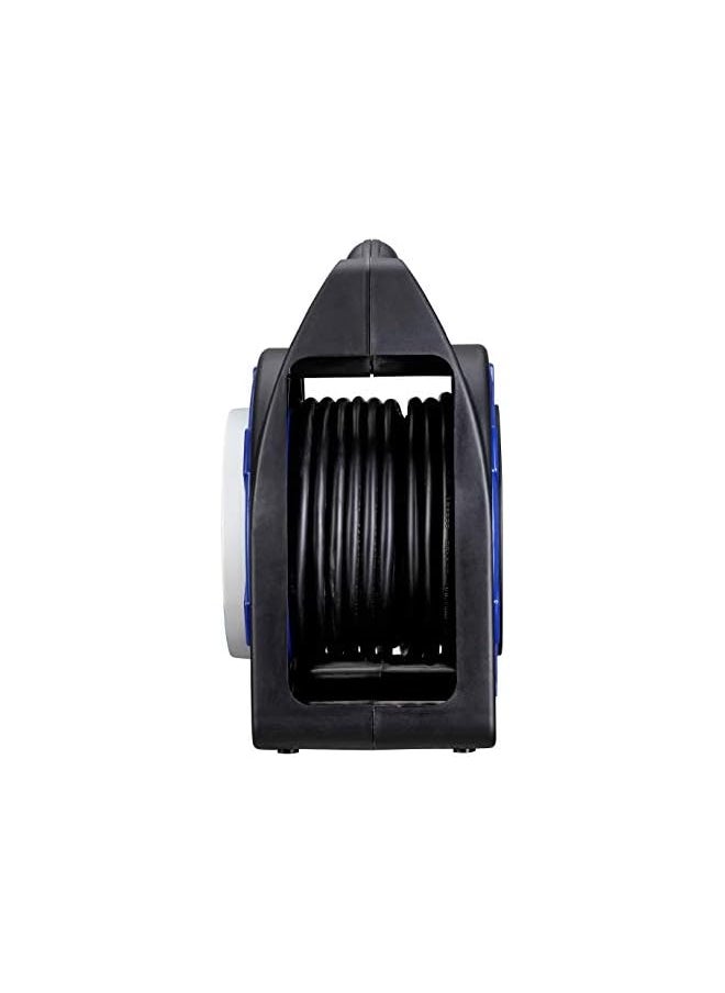 MASTERPLUG - Masterplug HST1513/4BL Four Socket Open Cable Reel Extension Lead with Handle, 15 Metres, Black/Blue - Image 1