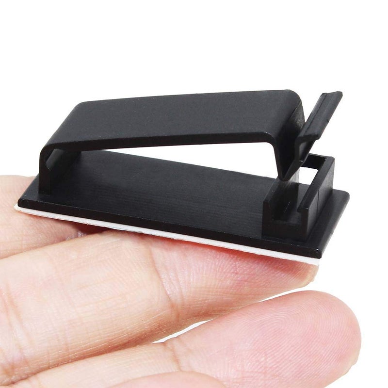 SoloWIT ® 50Pcs Self Adhesive Cable Management Clips, Large Cable Organizers Wire Clips Cord Holder for TV PC Laptop Ethernet Cable Desktop Home Office (Black) - Image 3